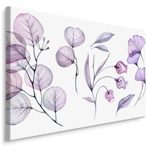 MyBestHome BOX Plátno Fialově Růžové Listy A Květy Varianta: 120x80