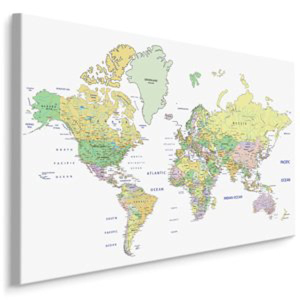 MyBestHome BOX Plátno Politická Mapa Světa Varianta: 120x80
