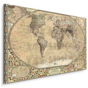 MyBestHome BOX Plátno Vintage Mapa Světa Varianta: 120x80