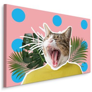 MyBestHome BOX Plátno Kočka A Listí - Styl Pop Art Varianta: 100x70
