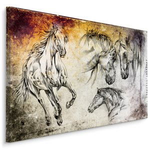 MyBestHome BOX Plátno Koně Jako Malované Varianta: 70x50