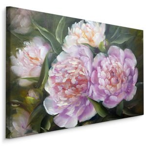 Plátno Pivoňky Růže A Listy Jako Malované Varianta: 40x30
