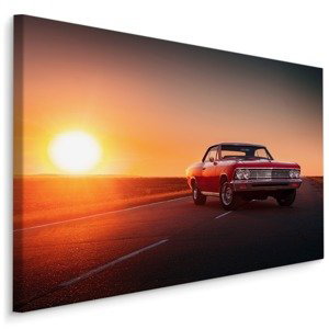 MyBestHome BOX Plátno Retro Auto A Západ Slunce Varianta: 100x70