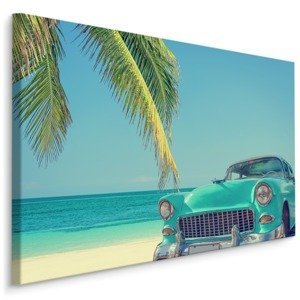 MyBestHome BOX Plátno Retro Auto Na Tropické Pláži Varianta: 100x70