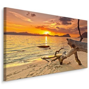 Plátno Obrázek Západ Slunce Na Pláži Varianta: 100x70