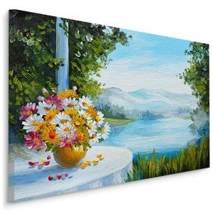 Plátno Váza S Květinami U Jezera Varianta: 120x80