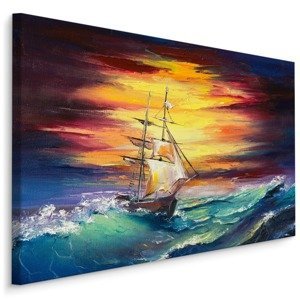 Plátno Rozbouřené Moře A Loď Varianta: 100x70