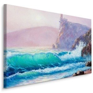 Plátno Akvarel Vlny Na Pobřeží Varianta: 100x70