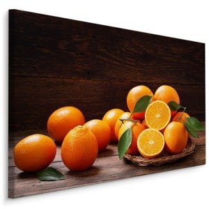MyBestHome BOX Plátno Čerstvé Pomeranče Na Prknech Varianta: 100x70