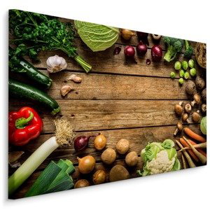 MyBestHome BOX Plátno Zelenina Na Prknech Varianta: 70x50