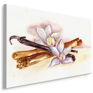 MyBestHome BOX Plátno Vanilkové Tyčinky S Květinami Varianta: 120x80