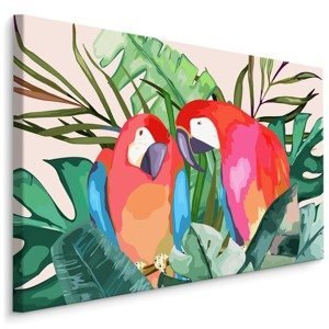 MyBestHome BOX Plátno Papoušci A Tropické Listy Varianta: 100x70