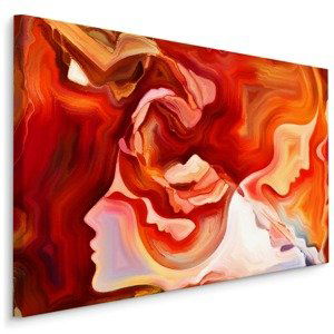 MyBestHome BOX Plátno Červená Abstrakce S Obličejem Varianta: 70x50