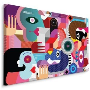 MyBestHome BOX Plátno Abstraktní Barevné Tváře Varianta: 100x70
