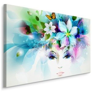 MyBestHome BOX Plátno Ženská Tvář S Květy Varianta: 120x80