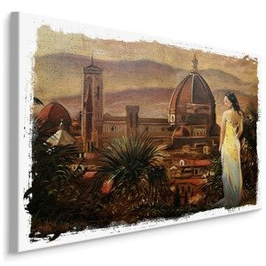 MyBestHome BOX Plátno Žena Na Pozadí Florentské Katedrály Varianta: 120x80