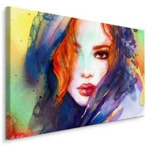 MyBestHome BOX Plátno Portrét Mladé Ženy Malovaný Akvarelem Varianta: 100x70