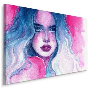 MyBestHome BOX Plátno Portrét Ženy V Modro-Růžových Tónech Varianta: 100x70