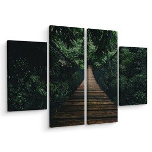 Vícedílné plátno Dřevěný Visutý Most V Lese Varianta: 150x200
