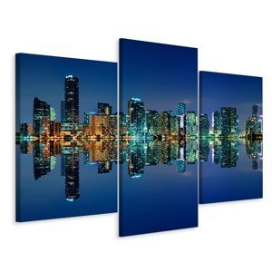 Vícedílné plátno Panorama Miami V Noci I. Varianta: 80x120