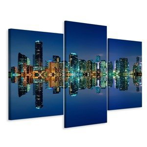 Vícedílné plátno Panorama Miami V Noci I. Varianta: 40x60
