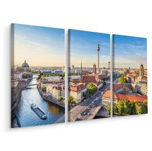 Vícedílné plátno Řeka Spréva A Panoramatický Výhled Na Berlín II. Varianta: 80x120