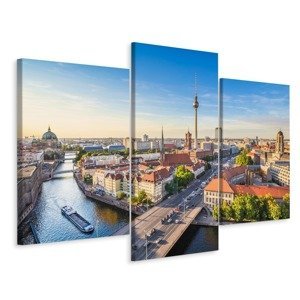 Vícedílné plátno Řeka Spréva A Panoramatický Výhled Na Berlín I. Varianta: 120x180