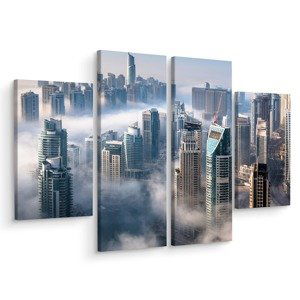 Vícedílné plátno Panorama Města Dubaj V Mlze Varianta: 150x200