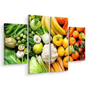 MyBestHome BOX Vícedílné plátno Ovoce A Zelenina V Barvách Duhy Varianta: 120x160