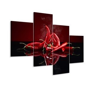 MyBestHome BOX Vícedílné plátno Červené Chilli Papričky Varianta: 50x80