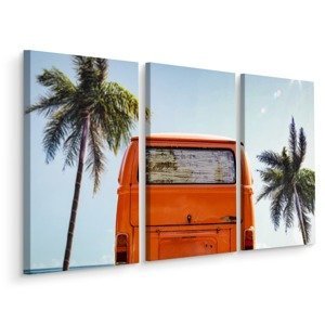 MyBestHome BOX Vícedílné plátno Retro Auto Mezi Palmami Varianta: 40x60