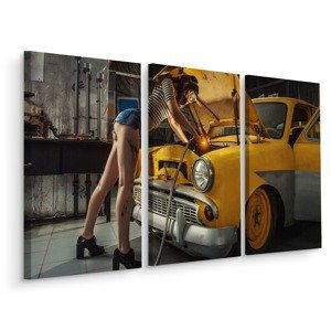 MyBestHome BOX Vícedílné plátno Sexy Women By The Car Varianta: 40x60