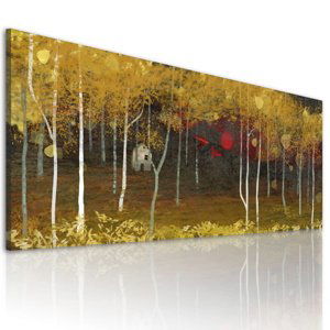 Obraz na plátně GOLDEN WOOD různé rozměry Ludesign ludesign obrazy: 100x40 cm
