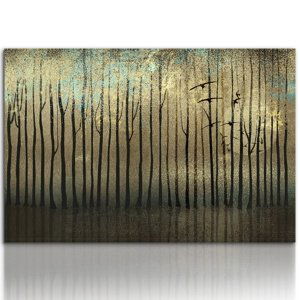 Obraz na plátně GOLDEN FOREST různé rozměry Ludesign ludesign obrazy: 100x70 cm