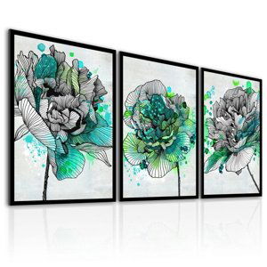 Obraz na plátně ROSE set 3 kusy 40x60 cm Ludesign