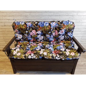 Prošívané sezení MARKUS - vzor 79, vzorovaný polstr na zahradní lavici - sedák s opěrkou, různé rozměry, Mybesthome Rozměr: 120x60x50 cm