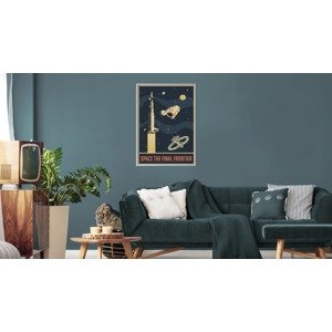 MyBestHome BOX Obraz v rámu Sonda Vesmírných Lodí Ve Stylu Vintage různé rozměry hliníkový rám stříbrná Varianta: 60x80