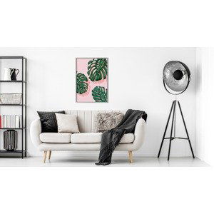 MyBestHome BOX Obraz v rámu Monstera Listy různé rozměry hliníkový rám černá Varianta: 50x70