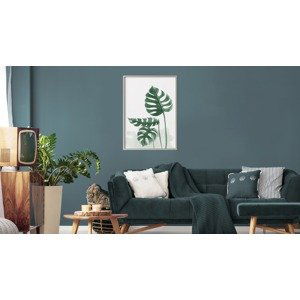 MyBestHome BOX Obraz v rámu Monstera akvarel různé rozměry hliníkový rám stříbrná Varianta: 50x70