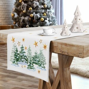 Vánoční ubrus - běhoun na stůl ZIMNÍ LES I. 40x180 cm Mybesthome