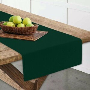 Ubrus - běhoun na stůl MANUEL lahvově zelená více rozměrů Mybesthome Rozměr: 40x110 cm