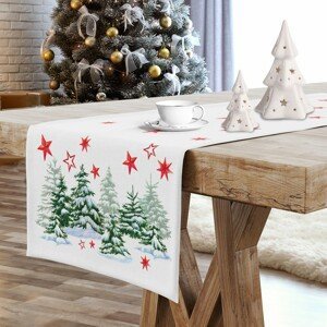 Vánoční ubrus - běhoun na stůl ZIMNÍ LES 40x180 cm Mybesthome