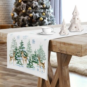 Vánoční ubrus - běhoun na stůl ZIMNÍ LES III. 40x140 cm Mybesthome