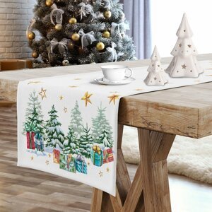 Vánoční ubrus - běhoun na stůl ZIMNÍ LES IV. 40x140 cm Mybesthome