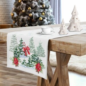 Vánoční ubrus - běhoun na stůl ZIMNÍ LES V. 40x140 cm Mybesthome