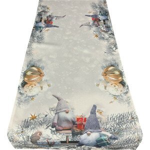 Vánoční ubrus - běhoun na stůl CHRISTMAS GNOMES 40x140 cm Mybesthome