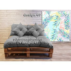 Polstr LUCA vzorovaný SET - DESIGN 40 - sedák 120x80 cm, opěrka 120x40 cm, 2x polštáře 30x30 cm, paletové prošívané sezení Mybesthome