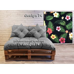 Polstr LUCA vzorovaný SET - DESIGN 74 - sedák 120x80 cm, opěrka 120x40 cm, 2x polštáře 30x30 cm, paletové prošívané sezení Mybesthome