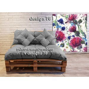 Polstr LUCA vzorovaný SET - DESIGN 78 - sedák 120x80 cm, opěrka 120x40 cm, 2x polštáře 30x30 cm, paletové prošívané sezení Mybesthome