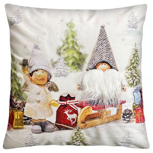 Vánoční polštář s 3D aplikací CHRISTMAS 40x40 cm Mybesthome Varianta: Povlak na polštář s výplní, 40x40 cm